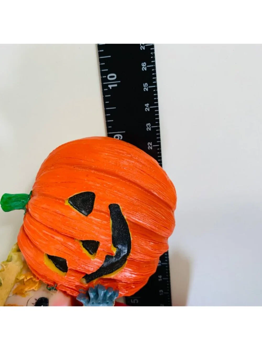Halloween Scarecrow Wall Hanging Resin Pumpkin Black Cat Kitsch Decor 9